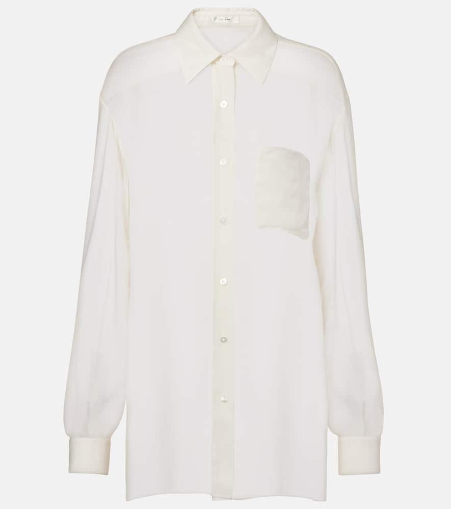 the row nesson oversized striped cupro shirt