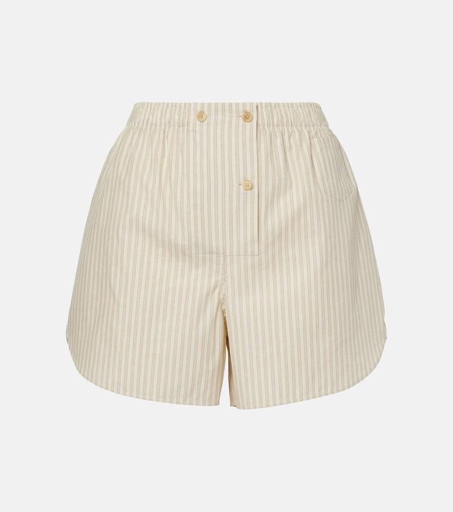 the row nicasia striped cotton poplin shorts