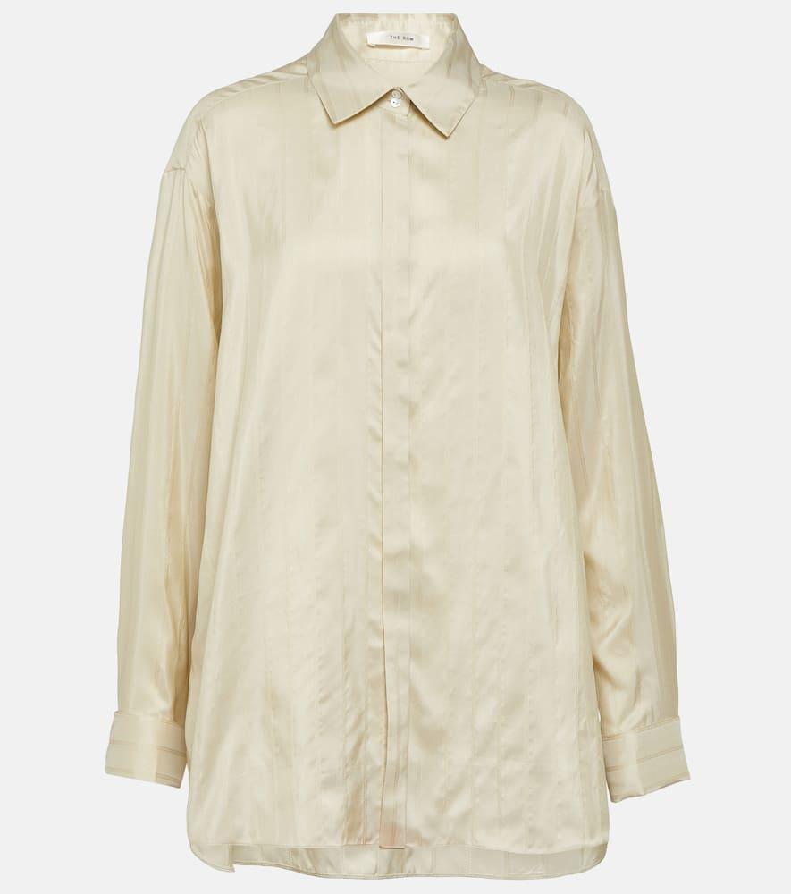 the row nomoon jacquard silk poplin shirt