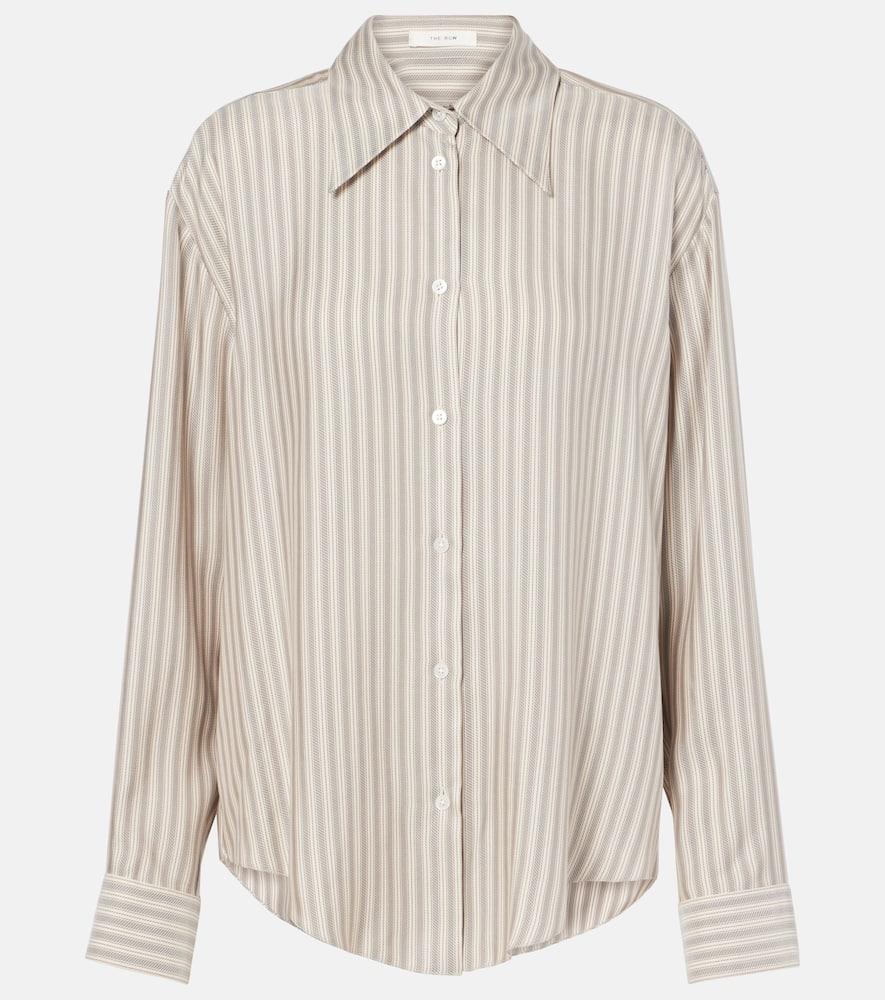 the row parave striped silk shirt