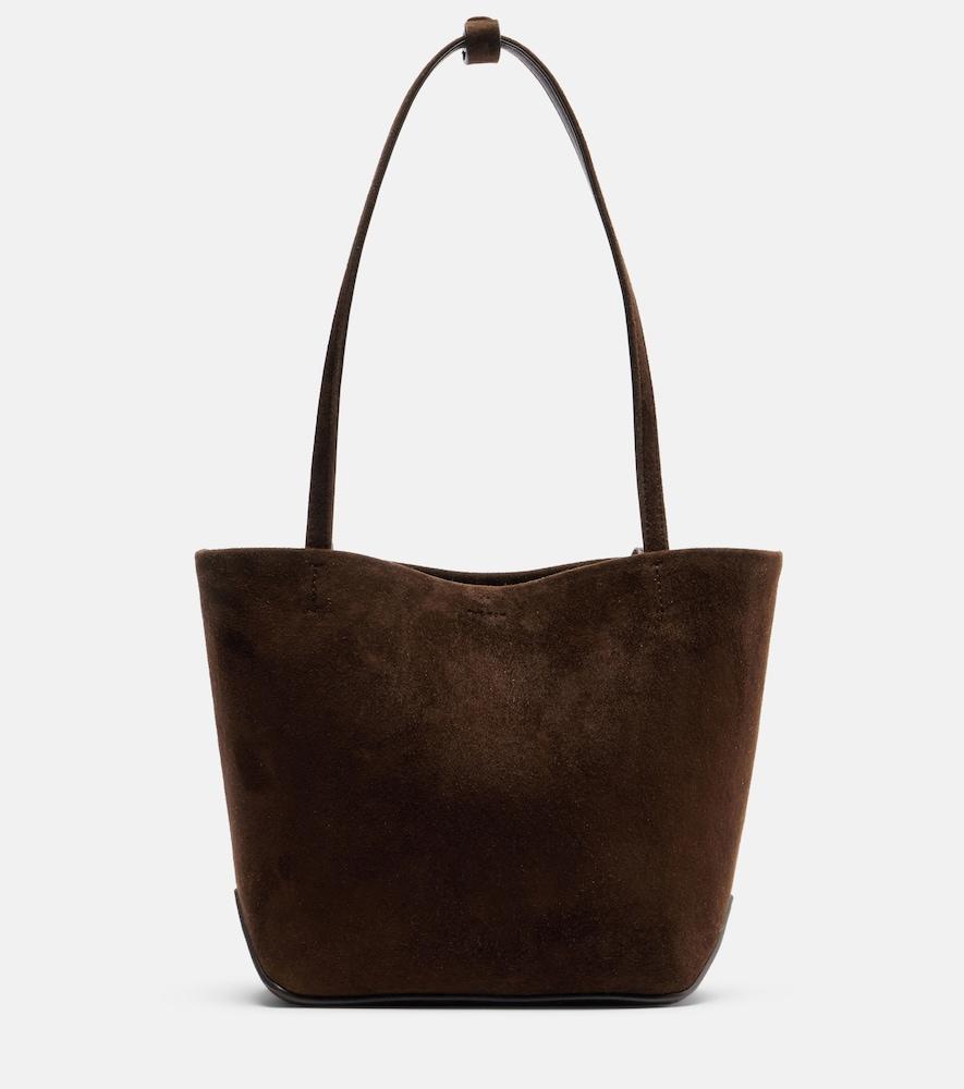 the row park edge medium suede tote bag