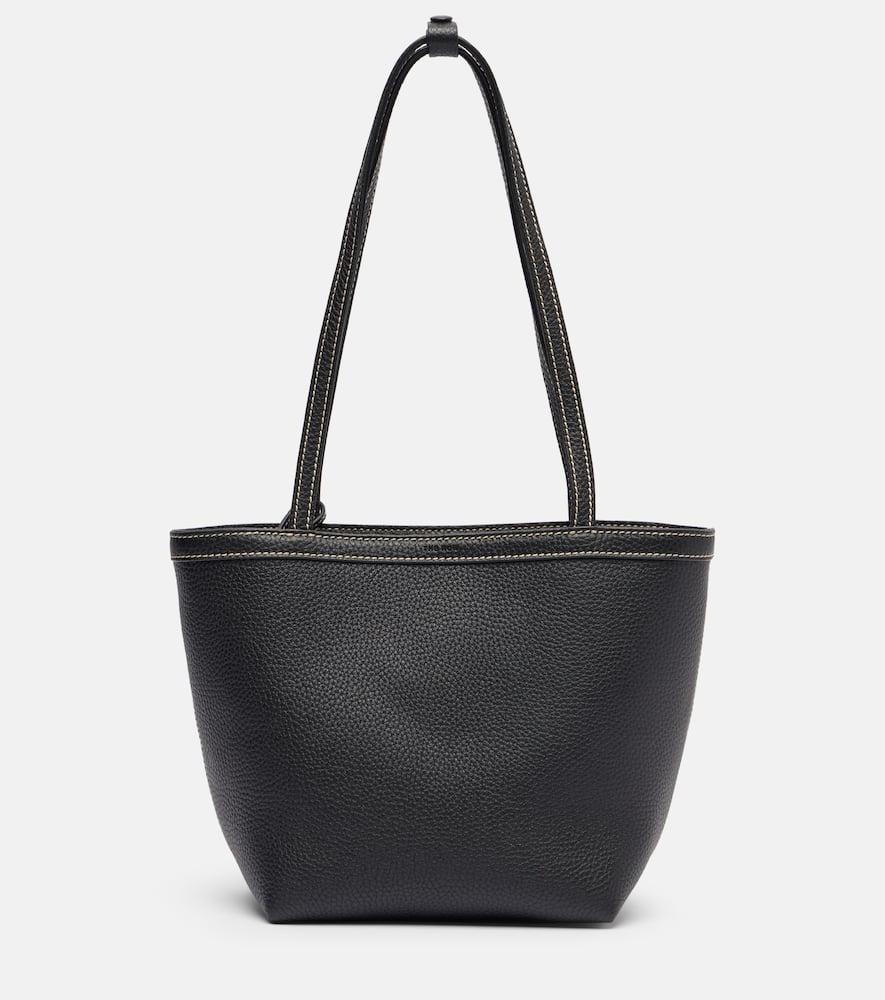 the row park medium leather tote bag