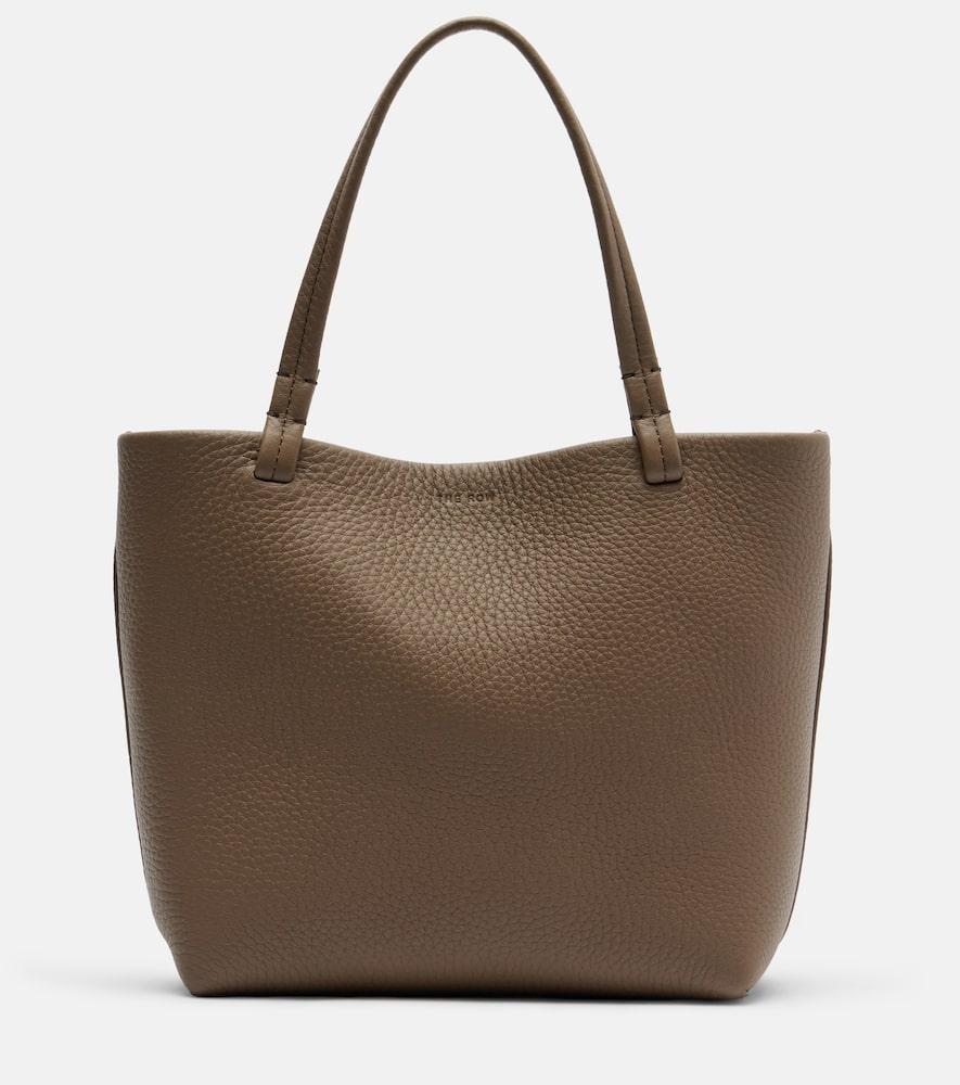 the row park small leather tote bag