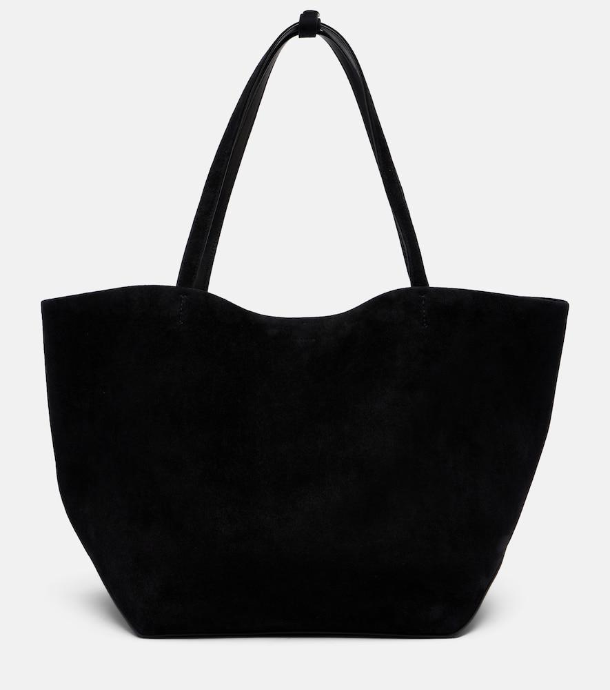 the row park three edge suede tote bag