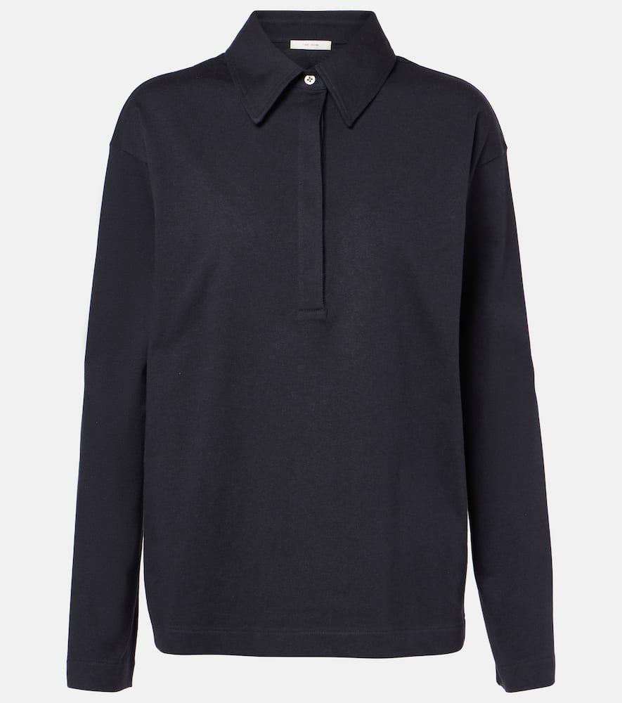 the row roddie cotton and silk jersey polo shirt