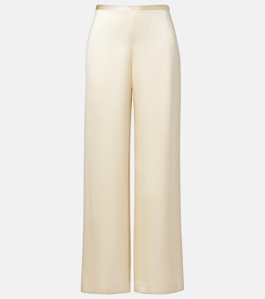 the row silk satin straight pants