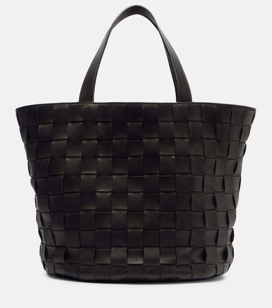 the row sisal leather tote bag