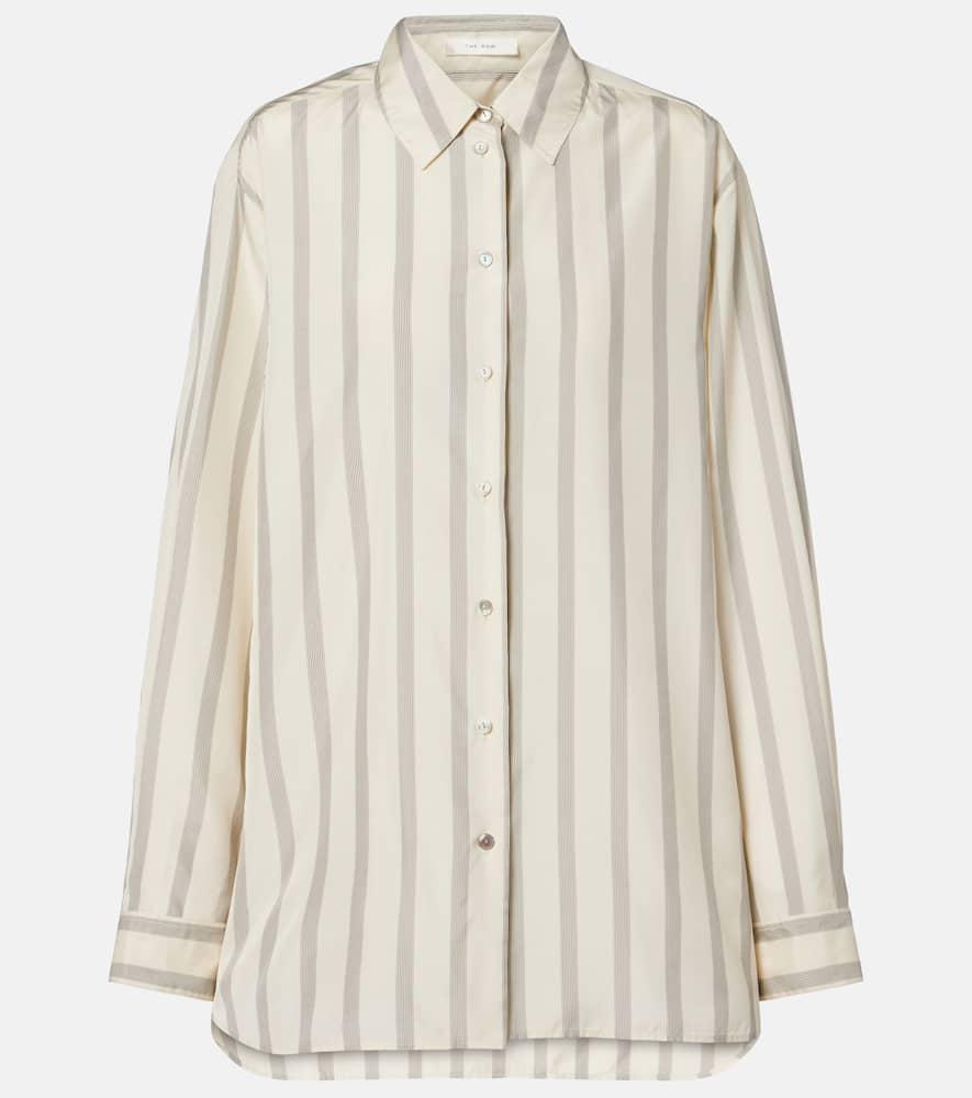 the row sisilia striped silk shirt