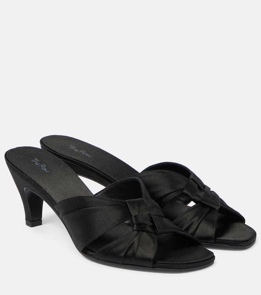 the row soft knot 65 satin mules