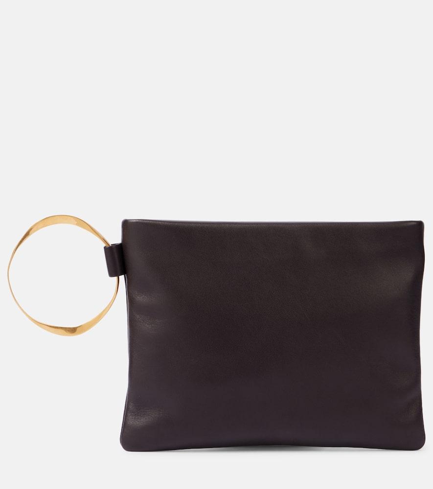 the row square bracelet leather clutch