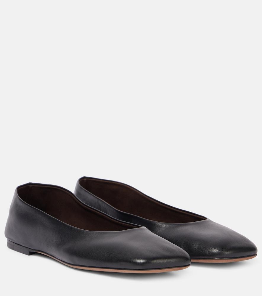 the row square leather ballet flats