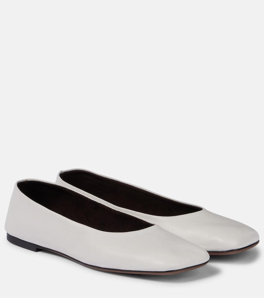the row square leather ballet flats
