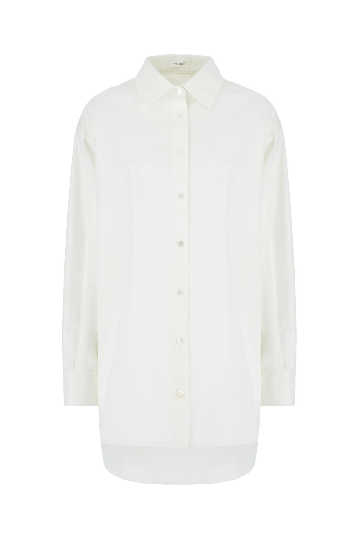 the row white cotton blend shirt