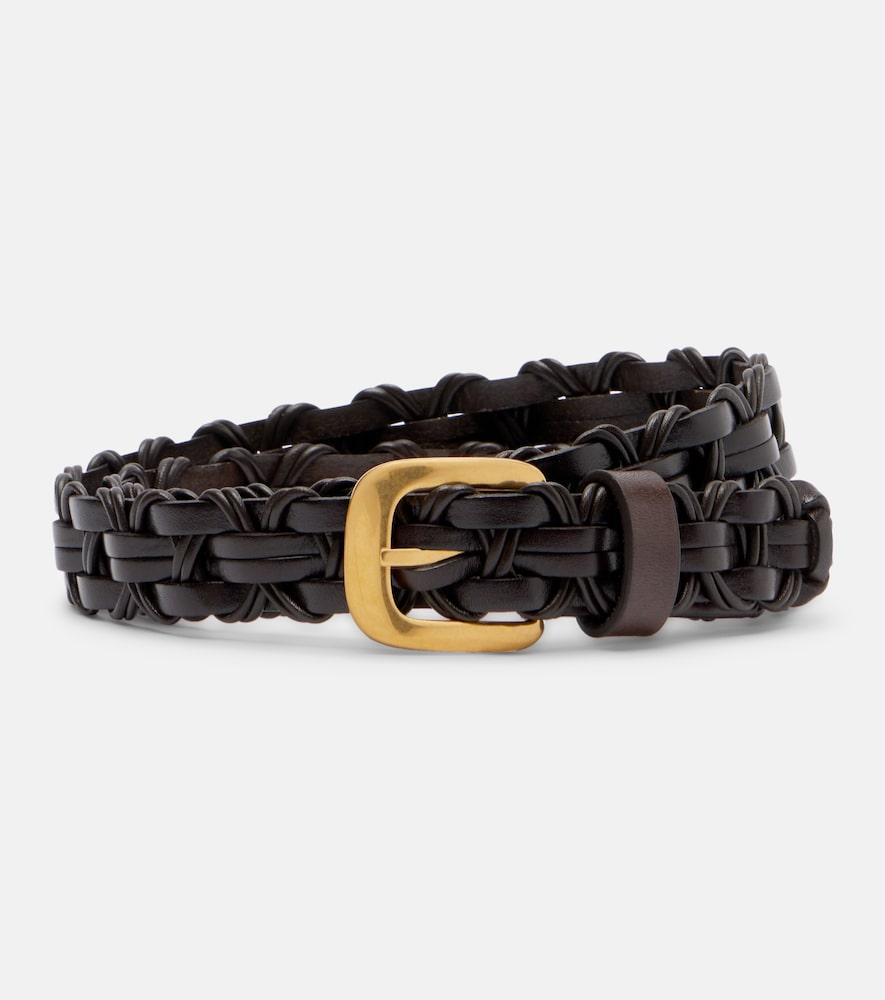the row woven leather belt