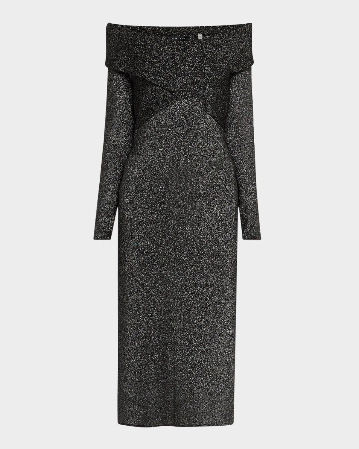 the rowan lurex midi sweater dress