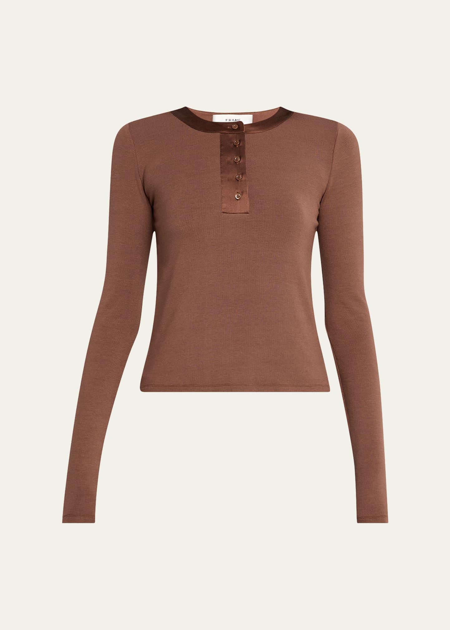 the satin-trim henley top