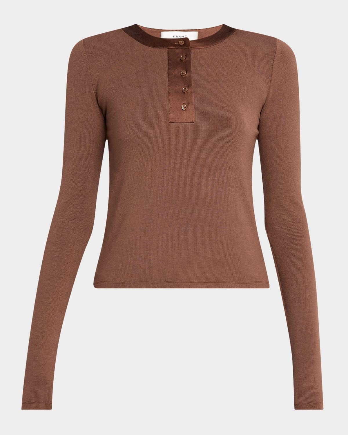 the satin-trim henley top