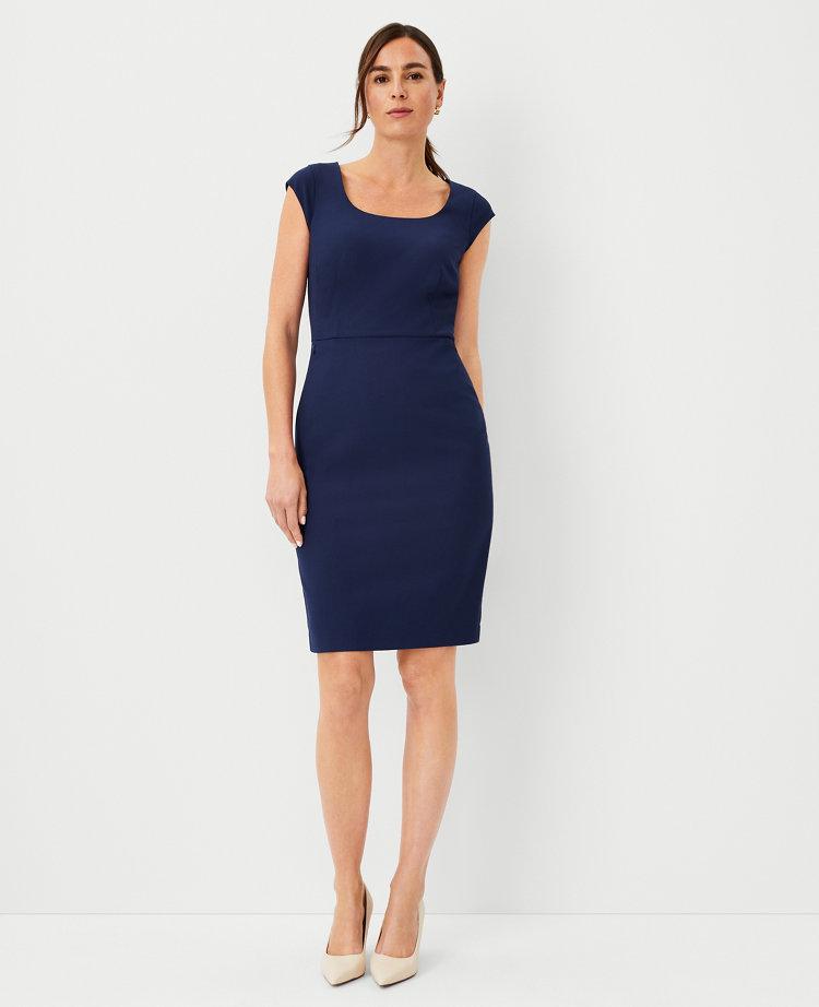the scoop neck sheath dress in bi-stretch - curvy fit