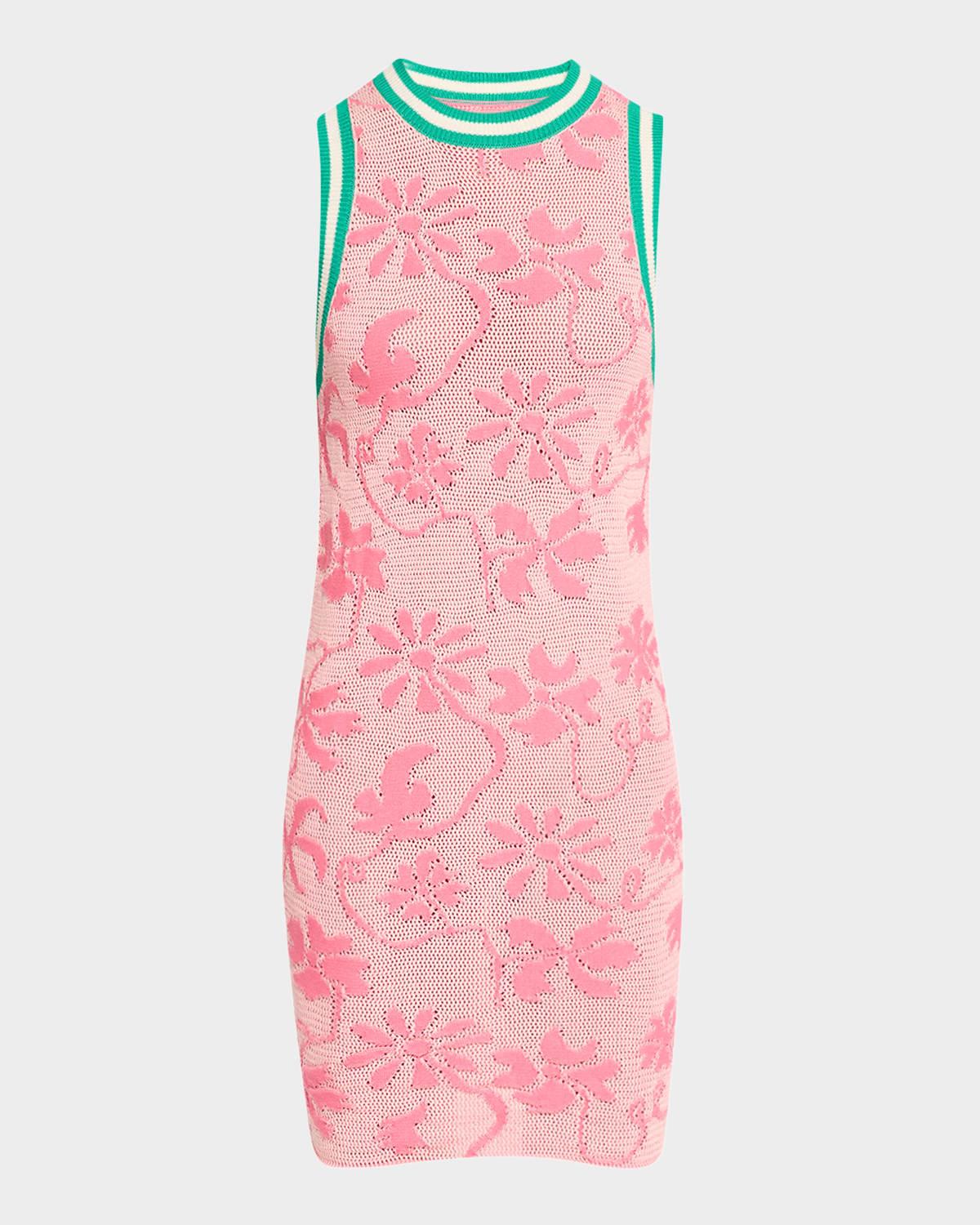 the second skin floral knit mini dress