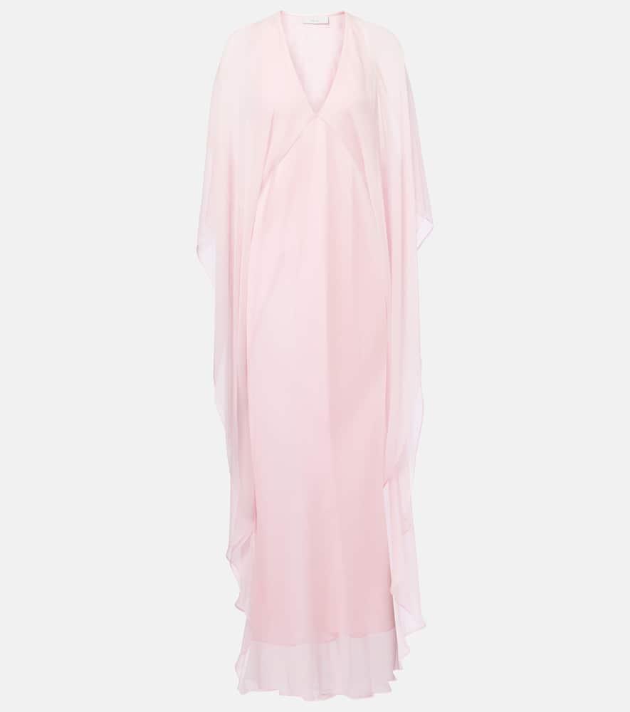 the sei caped silk chiffon gown