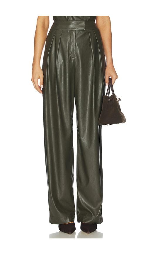 the sei double pleat trouser in army.