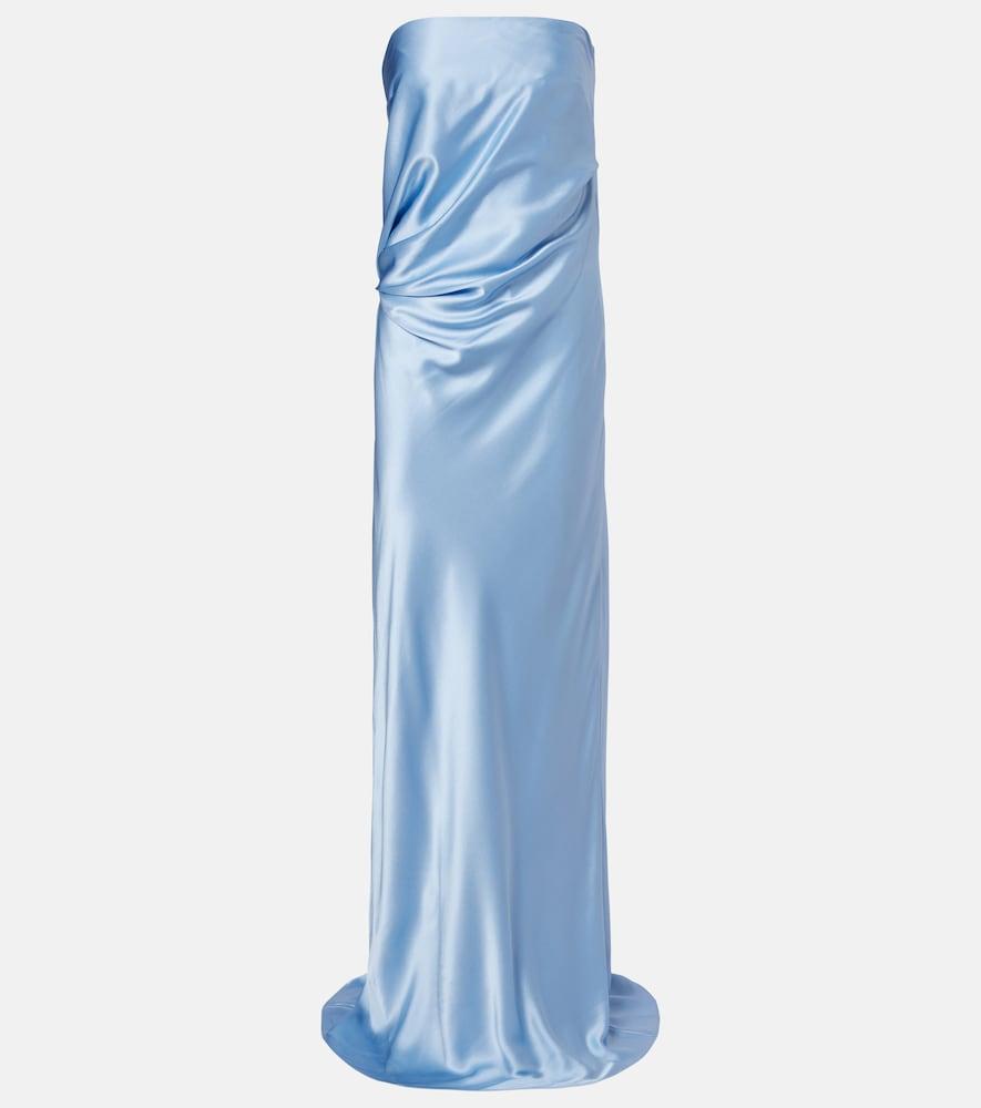 the sei draped silk charmeuse bustier gown