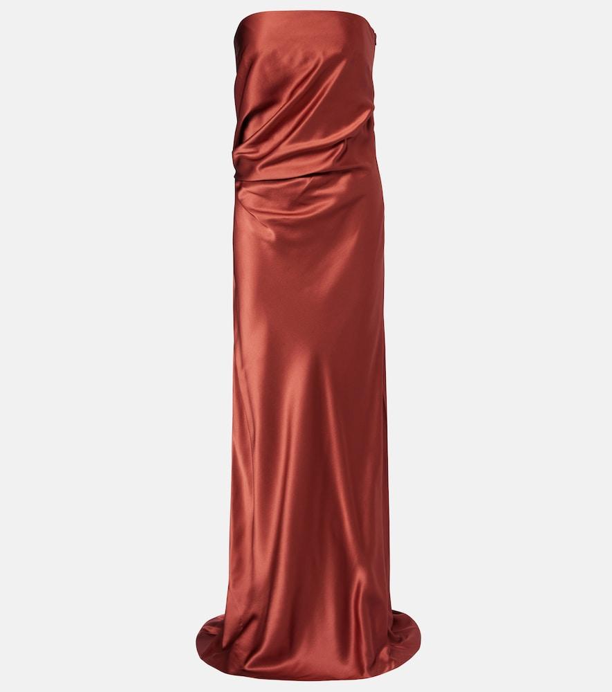 the sei draped silk charmeuse bustier gown