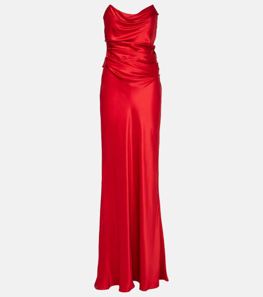 the sei draped silk satin corset gown