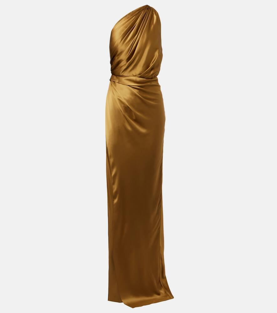 the sei draped silk satin gown