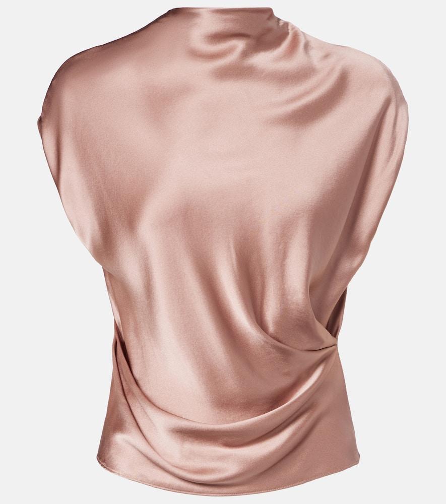 the sei draped silk satin top