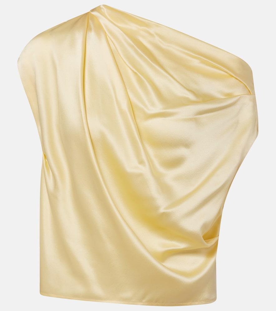 the sei draped silk satin top