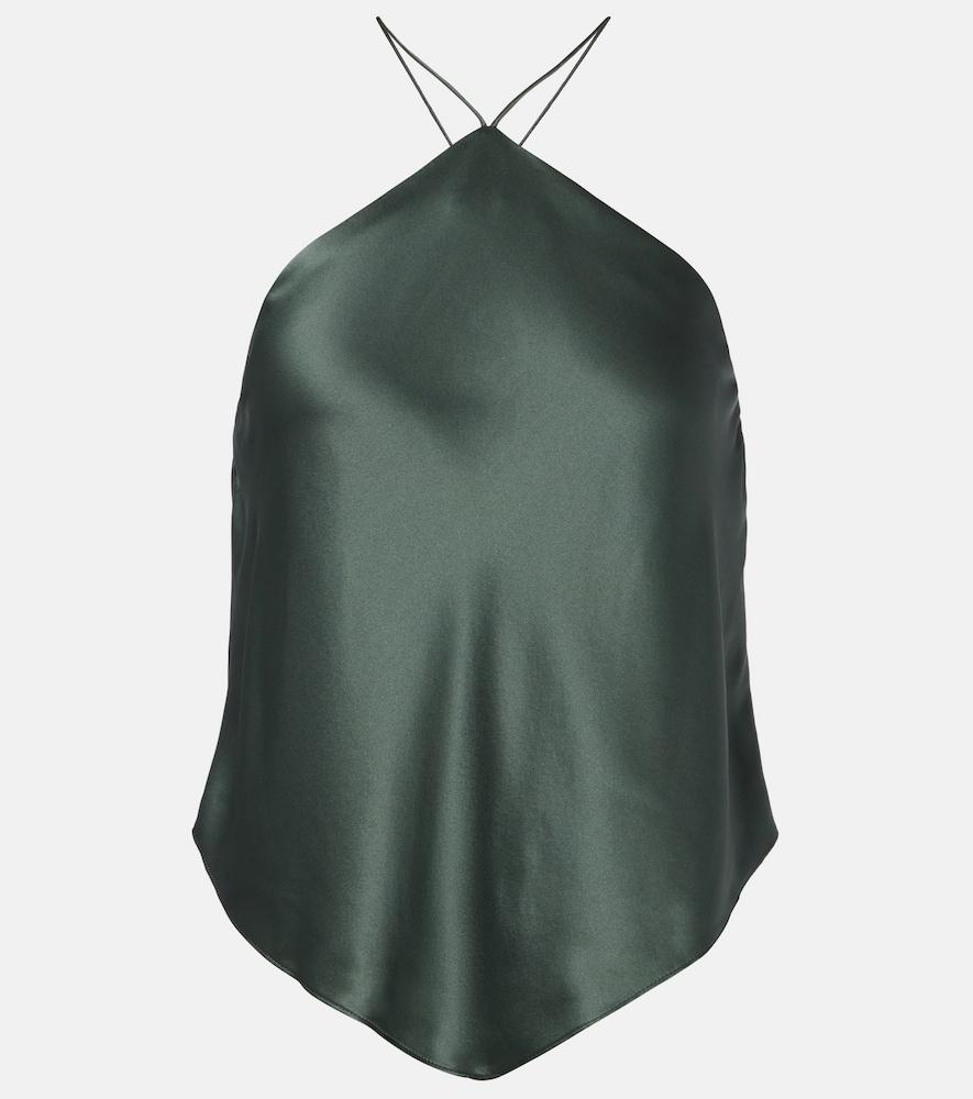 the sei halterneck silk charmeuse top