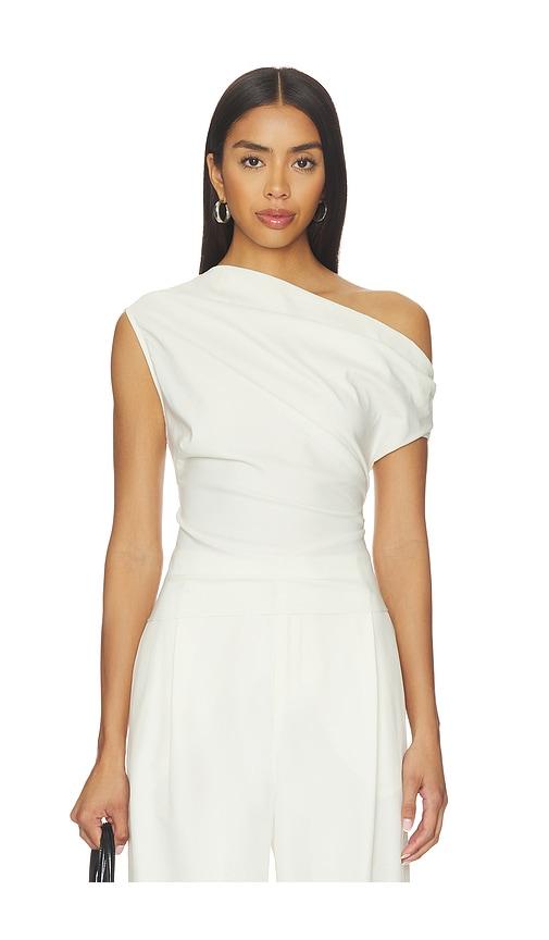 the sei off shoulder top in cream.