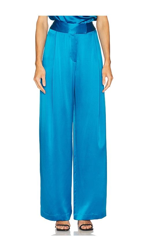 the sei relaxed trouser in blue.