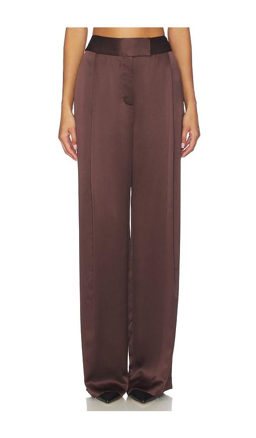 the sei relaxed trouser in chocolate.