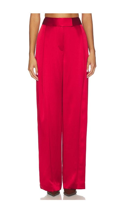 the sei relaxed trouser in red.