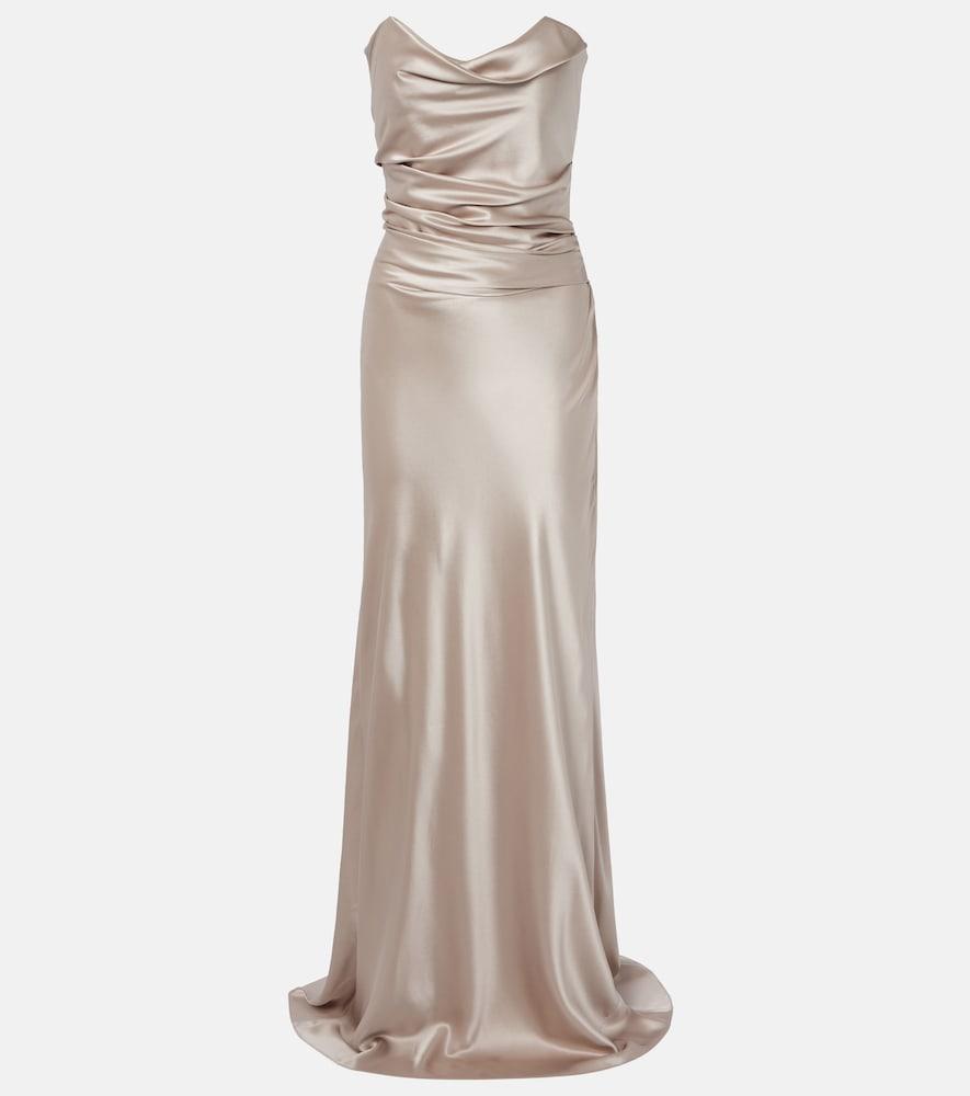 the sei silk satin bustier gown
