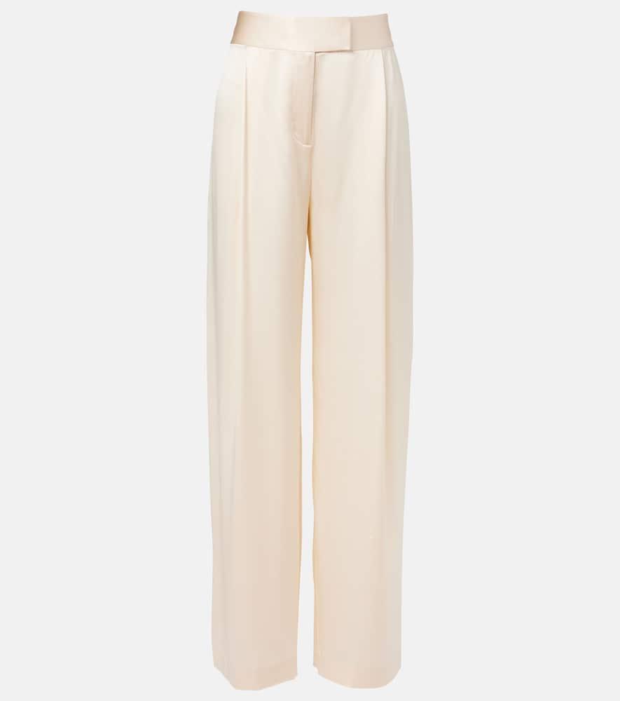 the sei silk satin straight pants