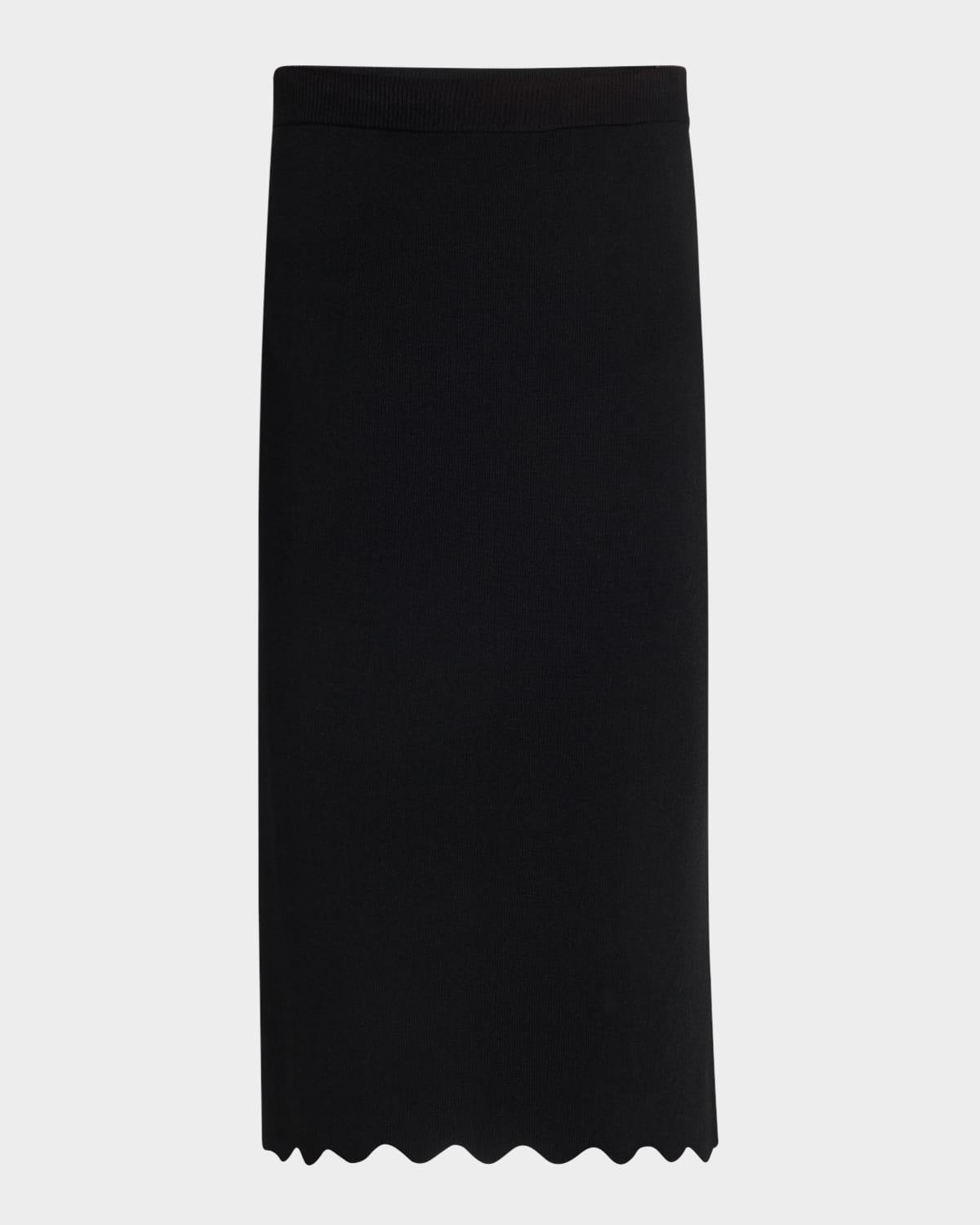 the serenda scalloped knit pencil skirt