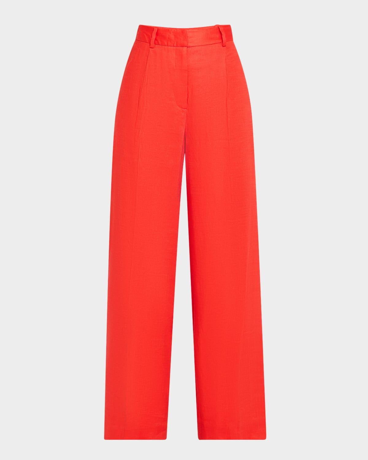 the simone wide-leg twill pants