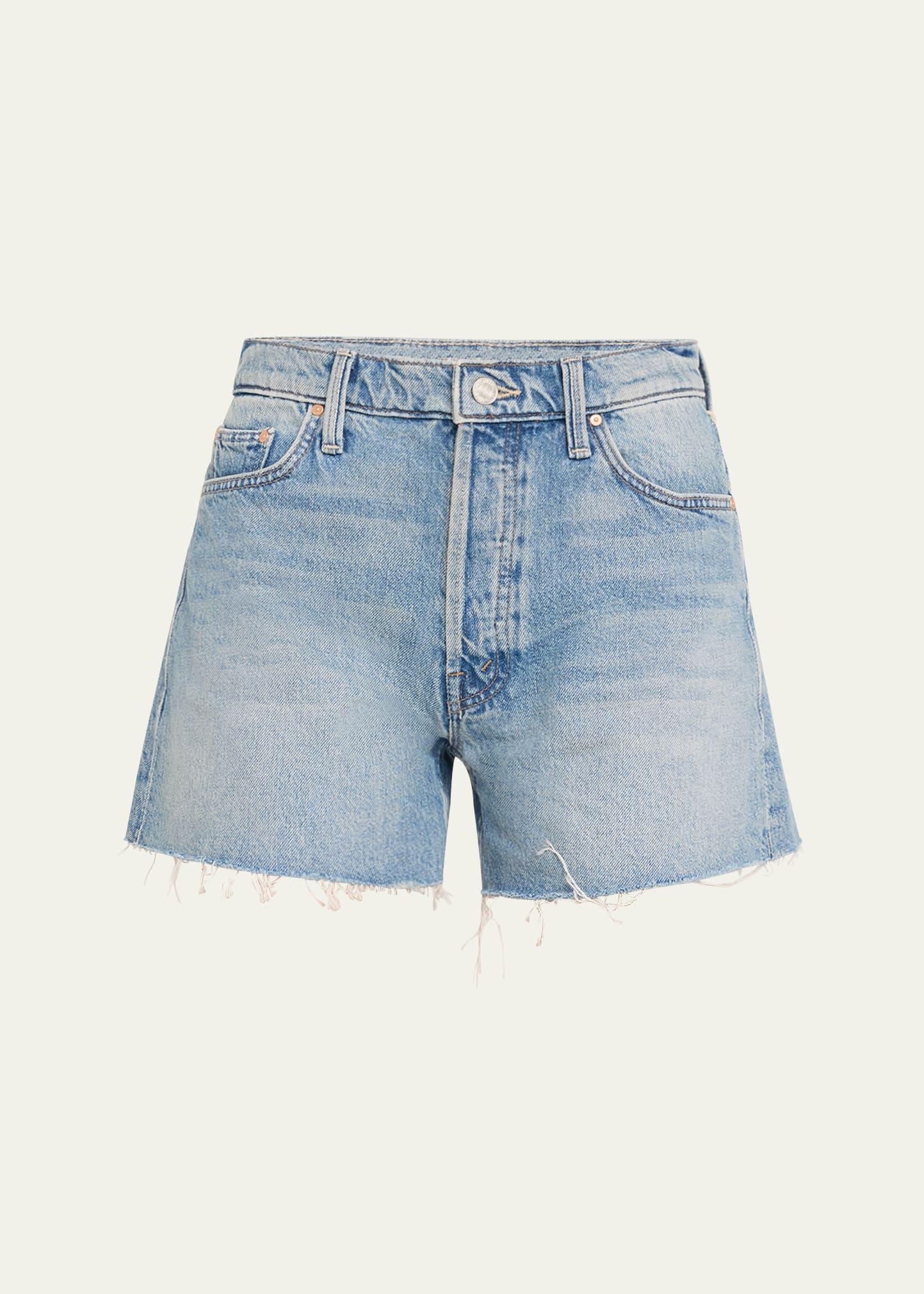 the skipper short n long fray denim shorts