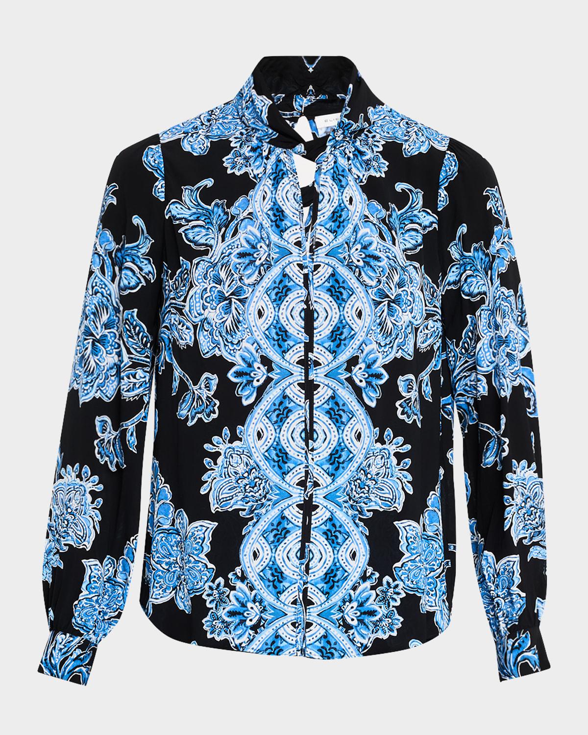 the skylar floral-print cutout blouse