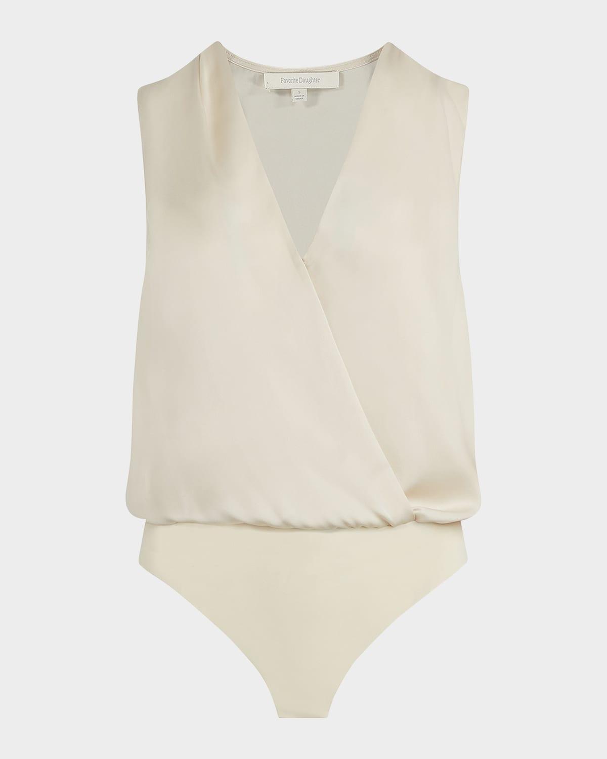 the sleeveless date satin bodysuit