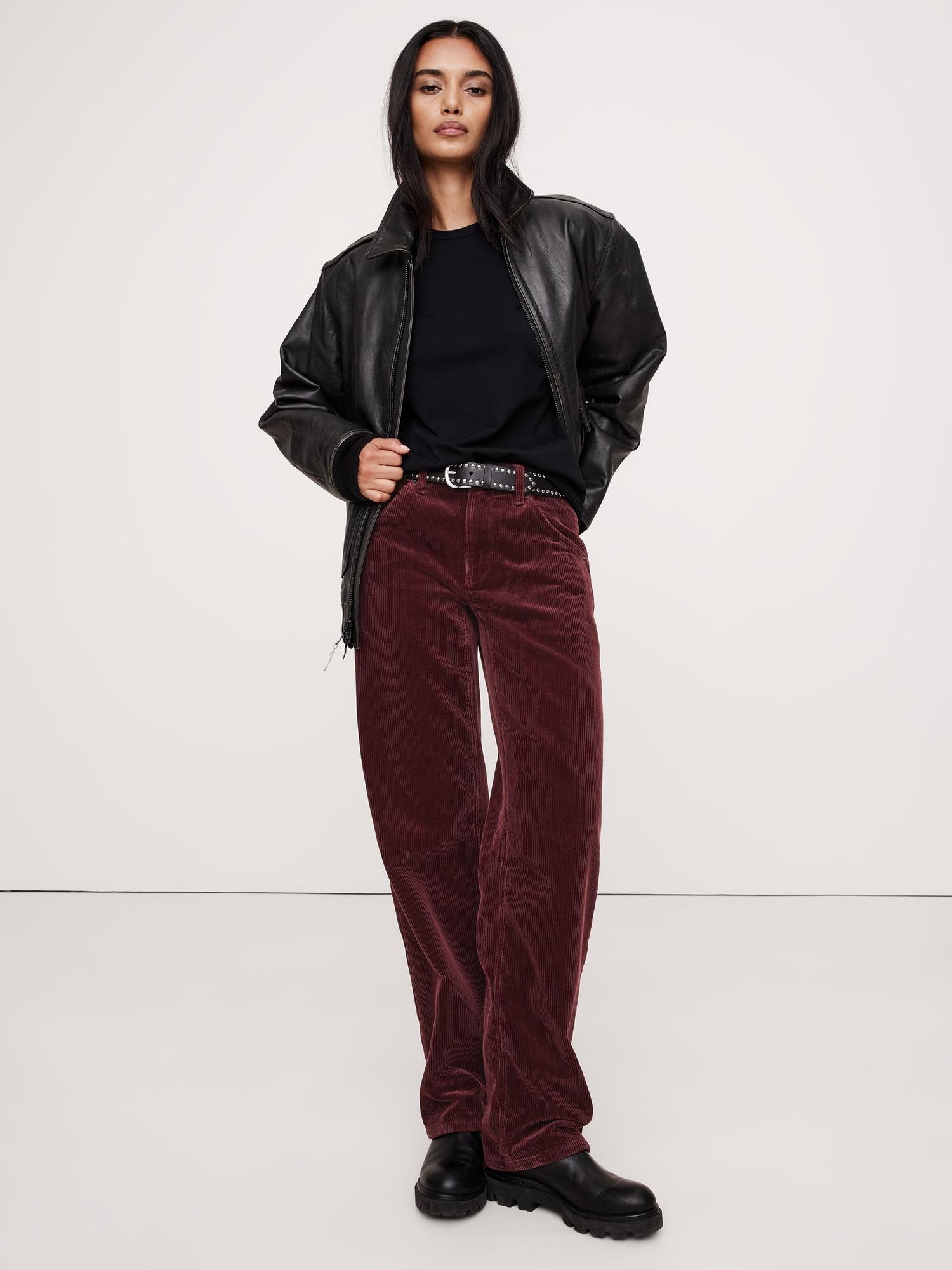 the slouchy straight corduroy pant