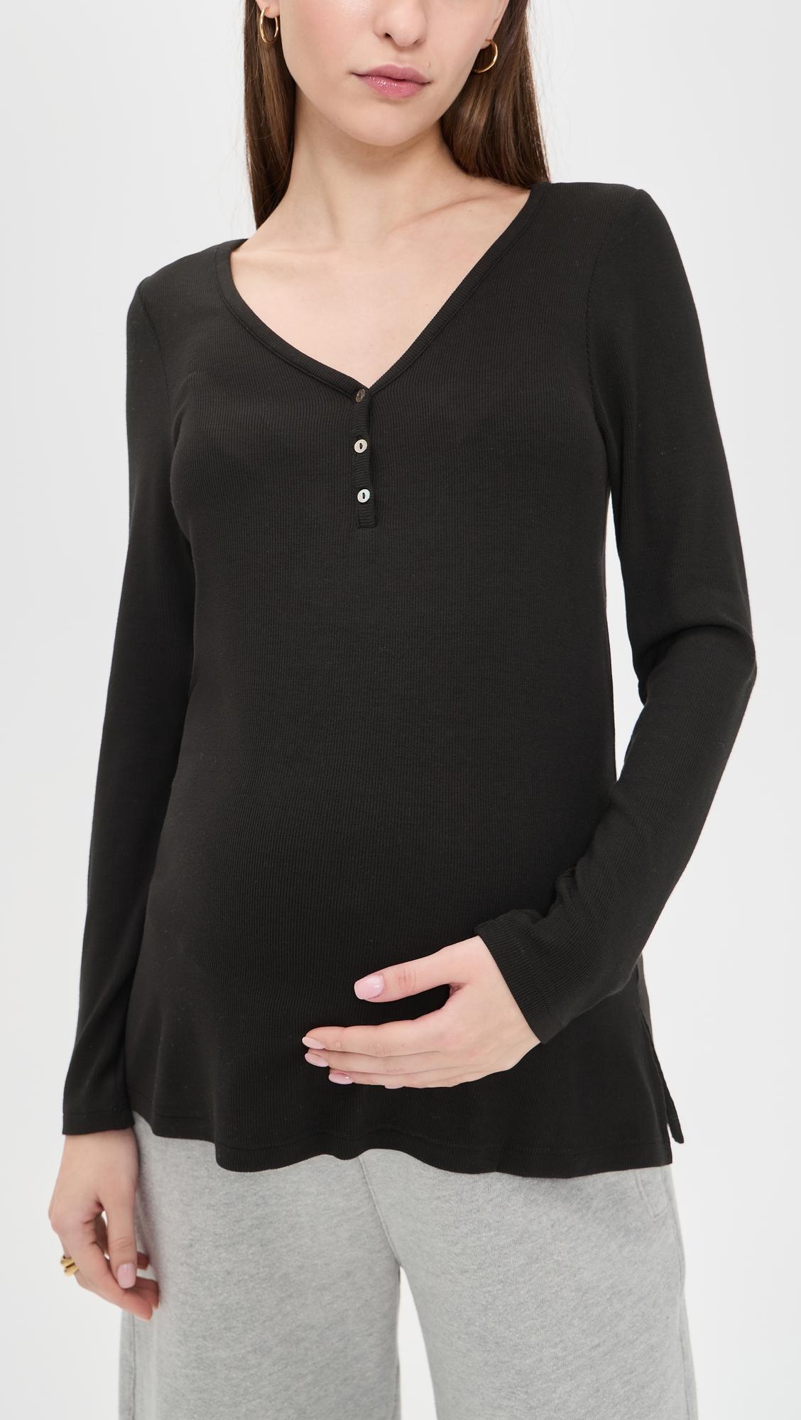the softest rib nursing henley