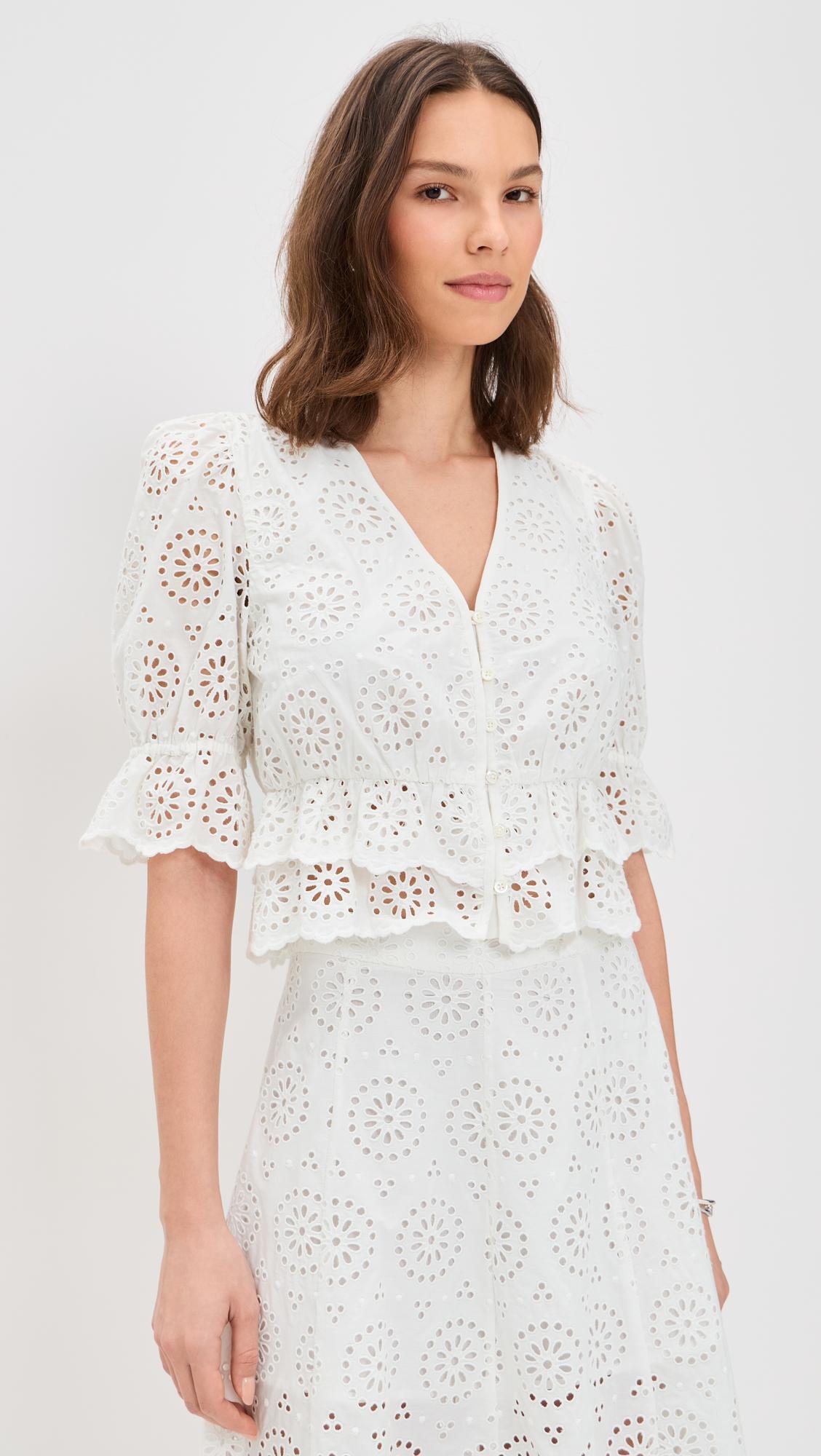 the solstice eyelet blouse