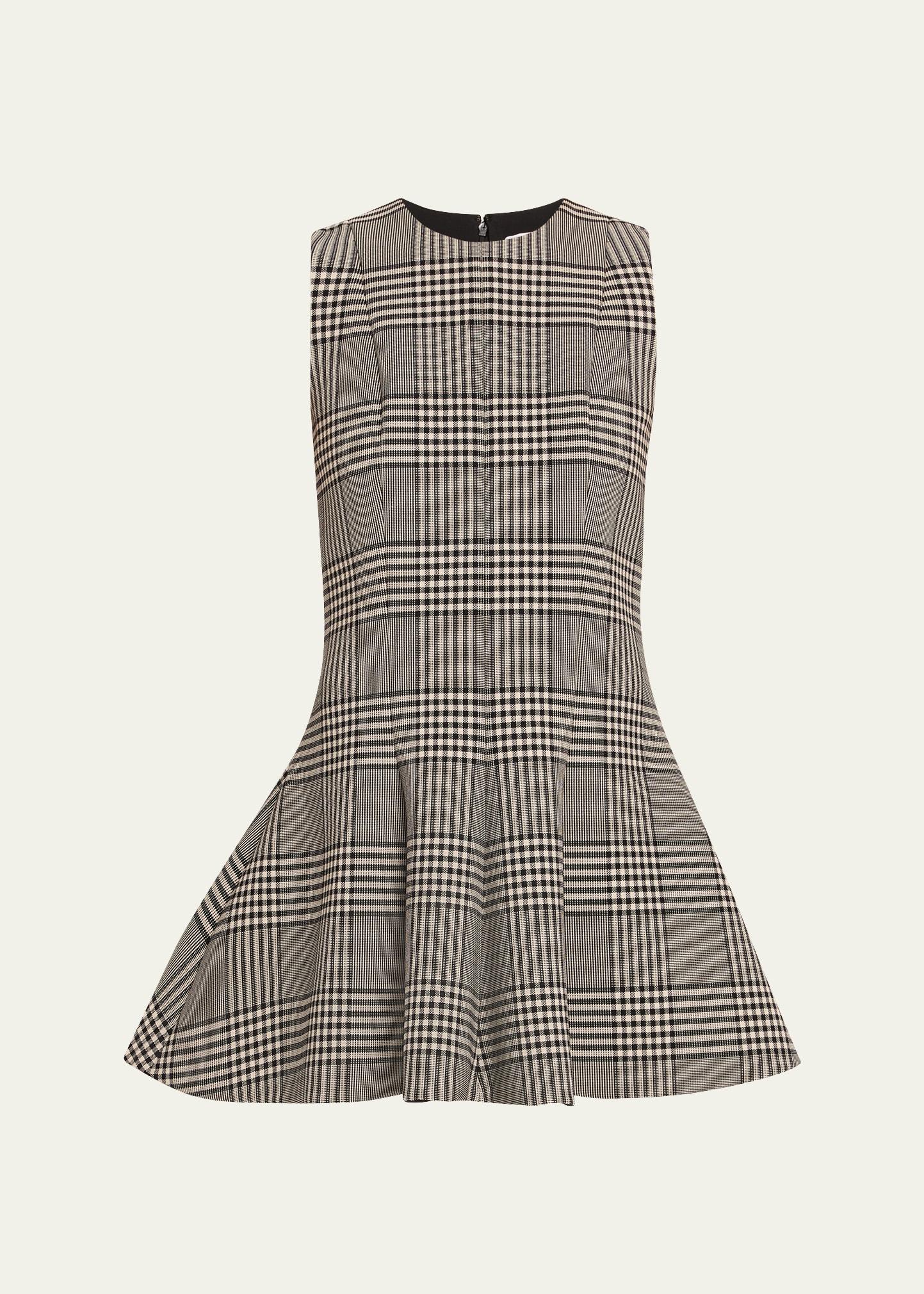 the sophie fit-&-flare check mini dress