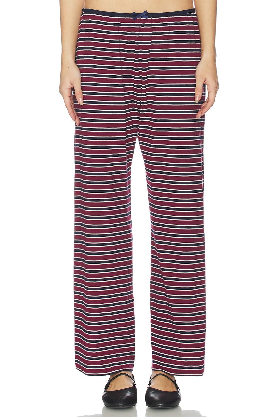 the stripe jersey bow simple pant