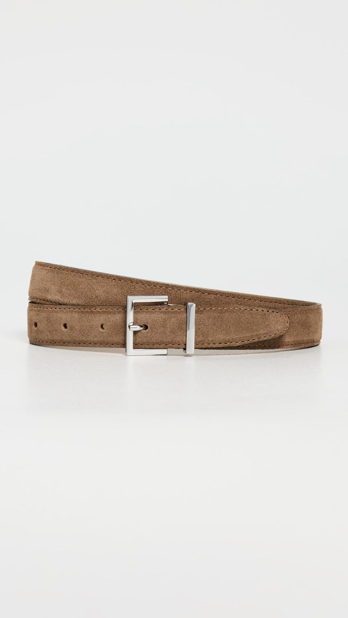 the suede square buckle belt