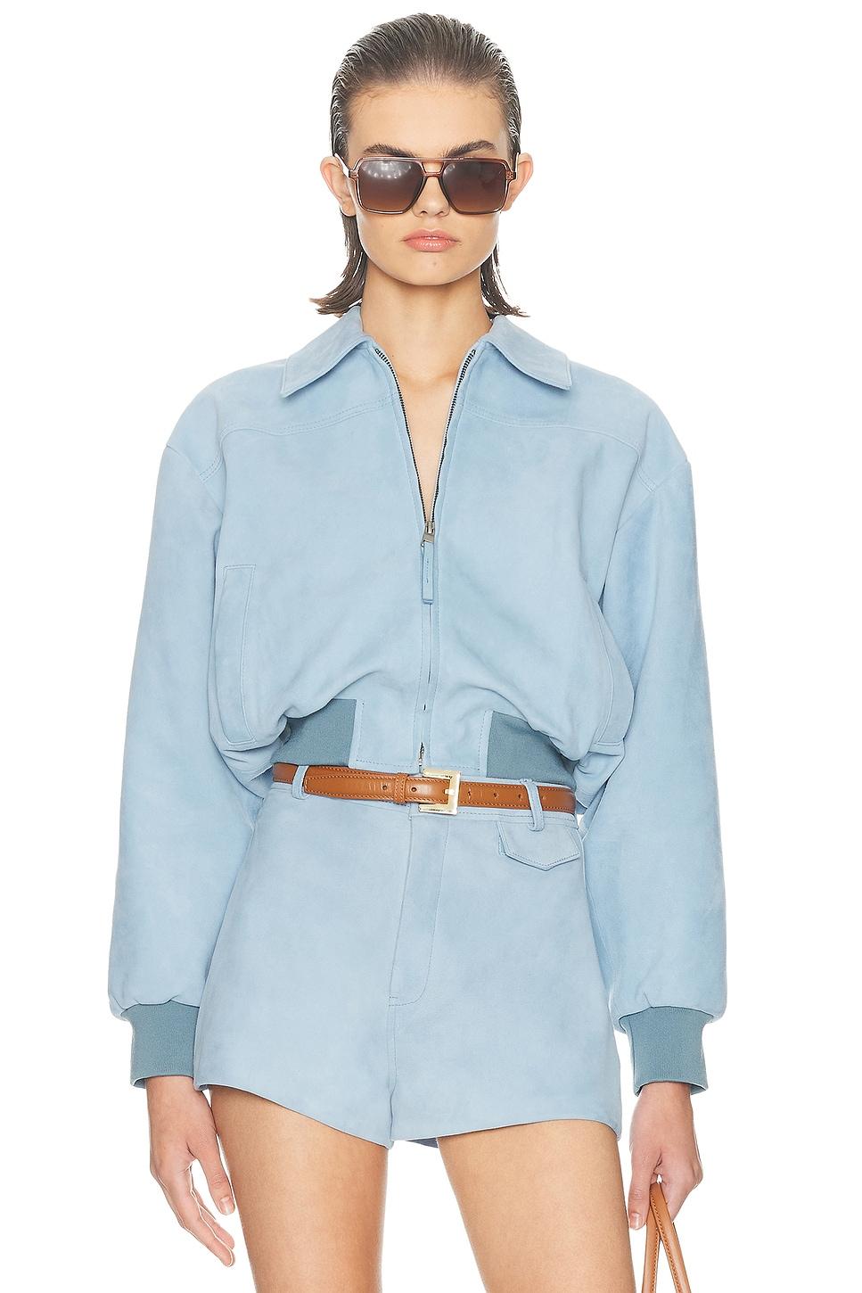 the suede zip bomber